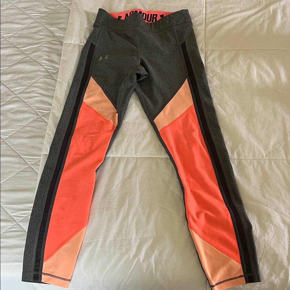Women’s Under Armour Gray and Orange Leggings
